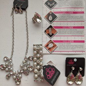 Paparazzi Earrings Lot of 4! -Fashion Fix Set-Teardrop Rhinestones!